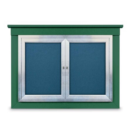 United Visual Products 24"x36" 1-Door Enclosed Outdoor Letterboard, Hdr, Grey Felt/White UV1175HDPLUS-WHITE-GREY